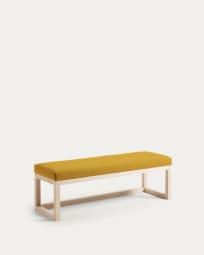 Banquette Loya moutarde en bois de hêtre 128 cm