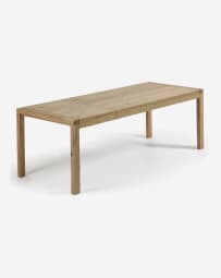 Ανοιγόμενο τραπέζι Briva, φυσικό φινίρισμα καπλαμά δρυός, 200(280)x100εκ