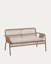Samanta stapelbares 2-Sitzer-Sofa beiges Seil 133 cm