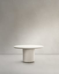 Canaret round cement table in a glossy white finish Ø 152 cm