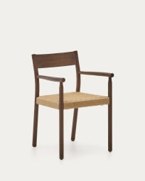 Cadira Yalia de fusta massissa de roure amb acabat noguera i seient de corda FSC 100%
