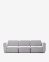 Neom 3 seater modular sofa in beige, 263 cm in personalised fabric category A