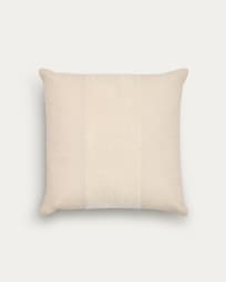 Federa cuscino Zaira 100% cotone e velluto bianco 45 x 45 cm
