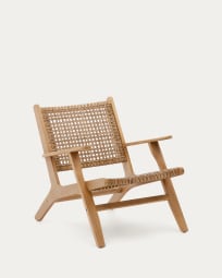 Fotel Grignoon z litego drewna akacjowego i 100% plecionej wikliny FSC