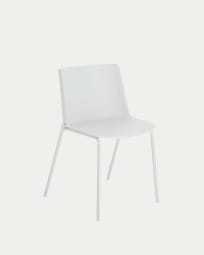 Stuhl Hannia weiß und Stahlbeine weiß