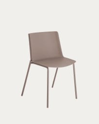 Hannia brown chair with brown steel legs