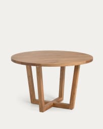 Stół Nahla okrągły z litego drewna akacjowego z naturalnym wykończeniem Ø 120 cm