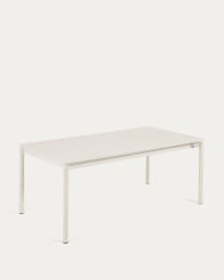 Rozkładany stół ogrodowy Zaltana z aluminium malowanego na biało mat 180 (240) x 100 cm