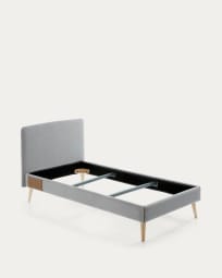 Dyla Bezug in Grau für Bett mit Matratzengröße von 90 x 190 cm