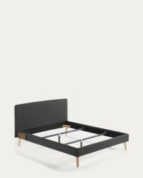 Dyla Bezug in Schwarz für Bett mit Matratze von 160 x 200 cm