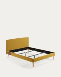 Dyla Bezug in Senf für Bett mit Matratze von 160 x 200 cm