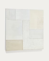 Abstract doek Pineda wit 95 x 95 cm