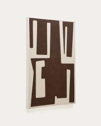Quadre abstracte Salmi de lli beix i marró 140 x 90 cm