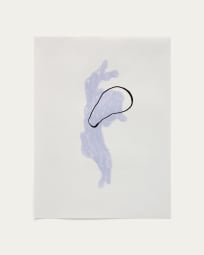 Inca blue and white paper print, 42 x 56 cm