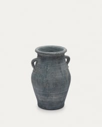 Blanes Vase aus Terrakotta blau 35 cm