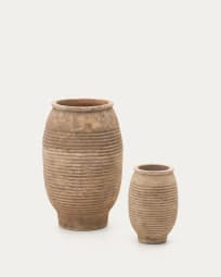 Set Llonga di 2 vasi in terracotta con finitura naturale Ø 54 / 32 cm
