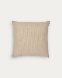 Agostina Kissenbezug 100% Baumwolle gestreift beige 45 x 45 cm