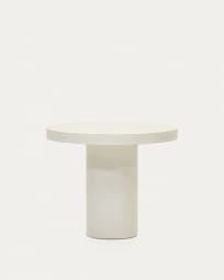 Aiguablava ronde tafel in wit cement, Ø 90 cm