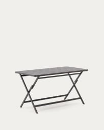 Table pliante d'extérieur Torreta en aluminium, finition gris foncé 140 x 70 cm