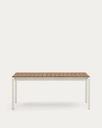 Table extensible de jardin Canyelles en bois d'œuvre en plastique et aluminium blanc mat 180(240) x 100 cm
