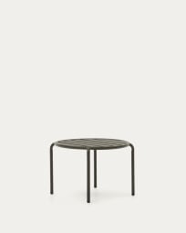 Joncols outdoor aluminium side table with powder coated green finish, Ø 60 cm