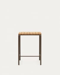 Tavolo alto esterni Salguer legno massello acacia acciaio marrone 70 x 70 cm FSC 100%