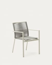 Καρέκλα εξωτερικού χώρου Culip, αλουμίνιο και λευκό σκοινί