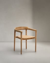 Icaro stackable solid teak wood chair in a natural finish, FSC 100%