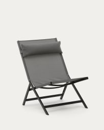 Butaca plegable Canutells d'alumini amb acabat gris fosc