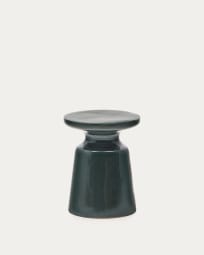 Mesquida outdoor side table made of ceramic with glazed green finish Ø 39 cm
