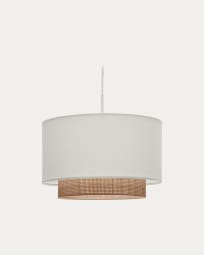 Erna bamboo ceiling lampshade with natural, white finish Ø 40 cm