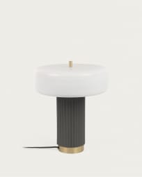 Serenella table lamp in metal with white and green painted finish