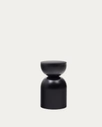 Stolik pomocniczy Rachell z metalu, z połyskującym czarnym wykończeniem Ø 30,5 cm.