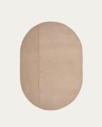 Cosima ovaal wollen tapijt in beige Ø 160 x 230 cm