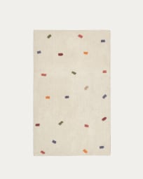 Tapis Epifania 100 % coton blanc à pois multicolore 90 x 150 cm