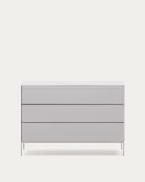 Vedrana 3-drawer chest of drawers white lacquered MDF 110 x 75 cm