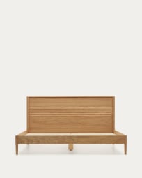 Κρεβάτι Lenon, ξύλο και καπλαμάς δρυός, για στρώμα 180x200εκ, FSC MIX Credit