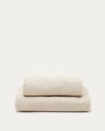 Pokrowiec na łóżko Martina z tkaniny boucle w kolorze écru na materac 90 x 200 cm
