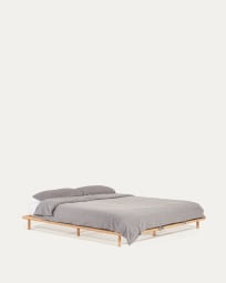 Cama Anielle de madera maciza de fresno para colchón de 180 x 200 cm