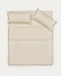 Ciurana 100% ruffled cotton duvet cover with natural lace, for 180/200 cm beds