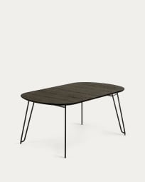 Stół rozkładany Milian 170 (320) x 100 cm fornir jesionowy czarne stalowe nogi