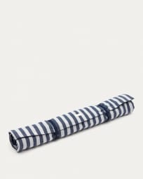 Draagbare Tabby-deken voor huisdieren 100% katoen gecombineerde grijze en blauwe strepen 80 x 100 cm