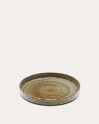 Plato plano Serni de cerámica marrón
