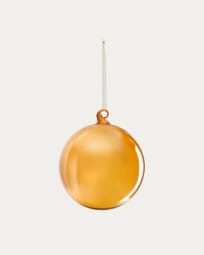 Μεγάλη γυάλινη χριστουγεννιάτικη μπάλα Aucan, πορτοκαλί