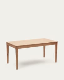 Table extensible Yain en placage et bois de chêne 160 (220) x 80 cm