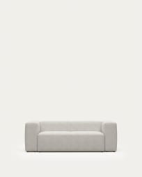 Blok 2 seater sofa in white fleece, 210 cm FSC Mix Credit FR