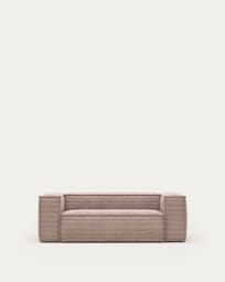 Blok 2 seater sofa in pink wide seam corduroy, 210 cm FSC Mix Credit FR