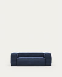 Blok 2 seater sofa in blue corduroy, 210 cm FSC Mix Credit FR