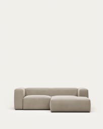 Blok 2 seater sofa with right-hand chaise longue in beige, 240 cm FSC Mix Credit FR