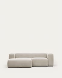 Blok 2 seater sofa with left side chaise longue in white, 240 cm FSC Mix Credit FR